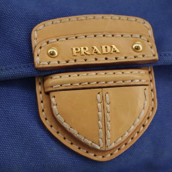 PRADA Shoulder Bag Canvas Blue Auth 111326 - Picture 13 of 16